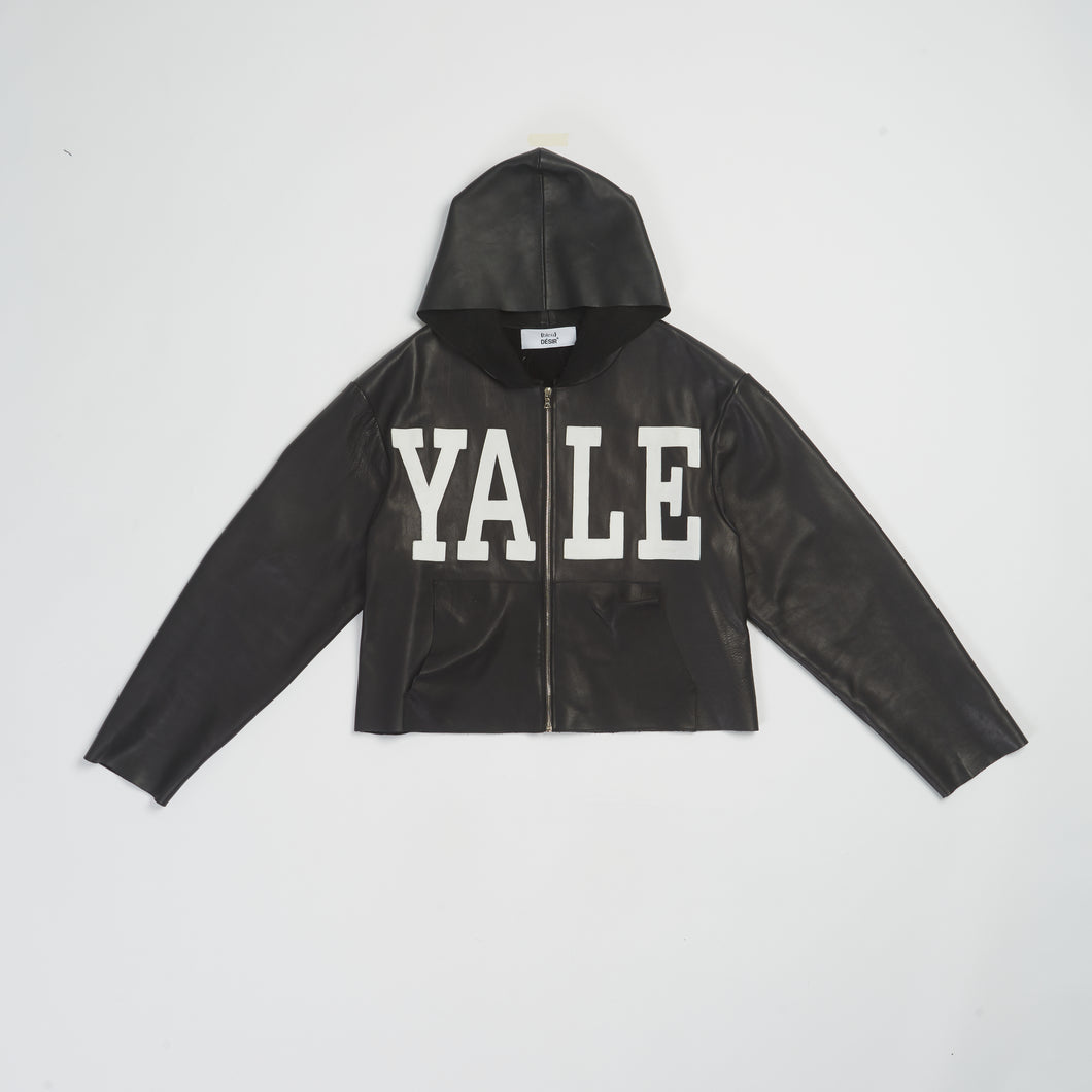 YALE LEATHER HOODIE